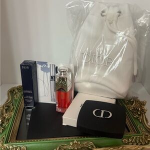 Dior White Cosmetic Bag Bundle